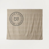Maak Je Eigen Jute Logo Jubileum Monogram Wandkleed (Voorkant (horizontaal))