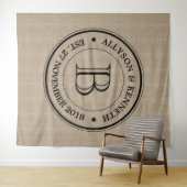 Maak Je Eigen Jute Logo Jubileum Monogram Wandkleed (In Situ (horizontaal))