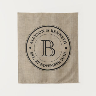 Maak Je Eigen Jute Logo Jubileum Monogram Wandkleed