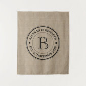 Maak je eigen jute logo jubileummonogram wandkleed (Voorkant)
