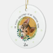 Maak je eigen kat eerste kerst keramisch ornament (Links)