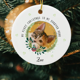 Maak je eigen kat eerste kerst keramisch ornament