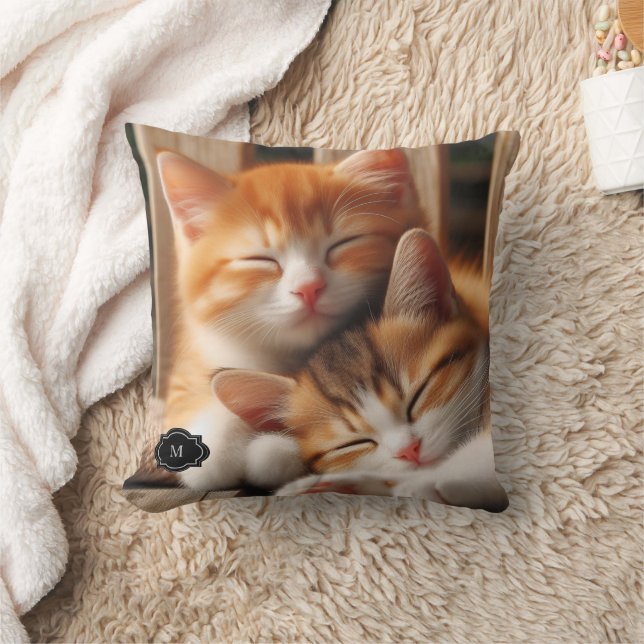 Maak je eigen kat of hond met monogram foto kussen (Deken)