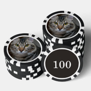 Maak Je Eigen Kattenhuisdier Foto Aangepaste Foto Poker Chips