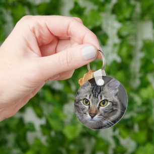 Maak Je Eigen Kattenhuisdier Foto Aangepaste Foto Sleutelhanger