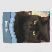 Maak je eigen kattenvader aangepaste foto golfhand golfhanddoek (Horizontaal)