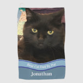 Maak je eigen kattenvader aangepaste foto golfhand golfhanddoek (Voorkant)