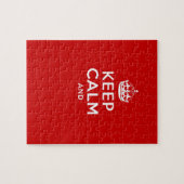 Maak je eigen 'Keep Calm and carry on' kroon rood Legpuzzel (Horizontaal)