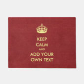 Maak je eigen Keep Calm Product Red Ivory Deurmat (Voorkant)