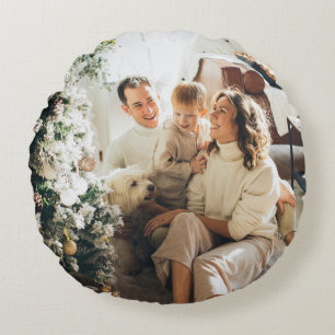 Maak Je Eigen Kerst Familie Foto Rond Kussen