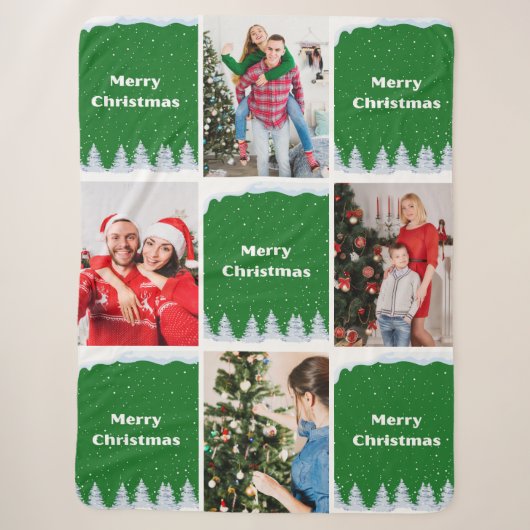 Maak Je Eigen Kerst Foto Collage Sherpa Deken (Voorkant)