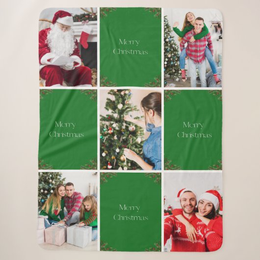Maak Je Eigen Kerst Foto Collage Sherpa Deken (Voorkant)