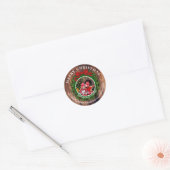 Maak je eigen Kerst foto retouradres Ronde Sticker (Envelop)