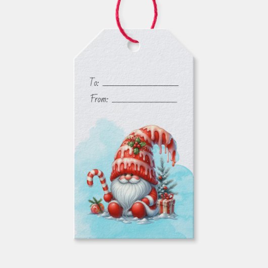 Maak je eigen kerst-pepermuntkabouter cadeaulabel (Voorkant)