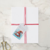 Maak je eigen kerst-pepermuntkabouter vrije vertal cadeaulabel (Met Touw)