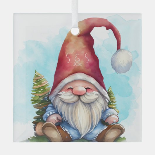Maak je eigen Kerstboomkabouter Glas Ornament (Voorkant)