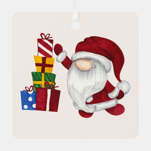 Maak je eigen kerstcadeau kabouter metalen ornament (Voorkant)