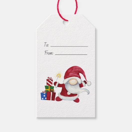 Maak je eigen Kerstcadeaus Vuurwerk Kabouter Cadeaulabel (Voorkant)