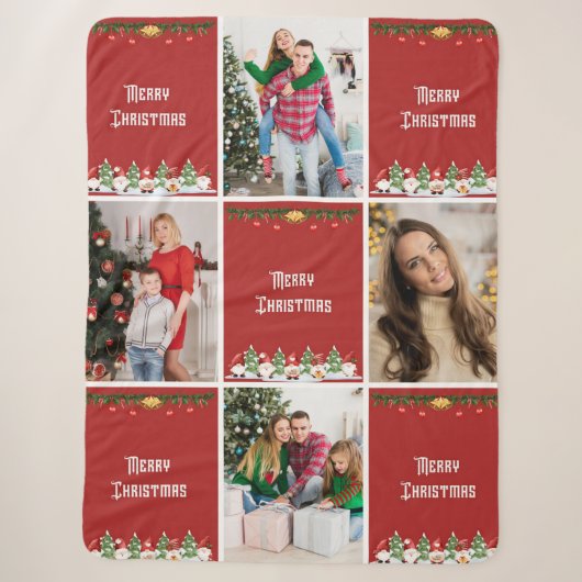Maak je eigen kerstfoto-collage sherpa deken (Voorkant)