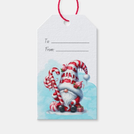 Maak je eigen kerstkabouter van een snoeprietje cadeaulabel (Voorkant)