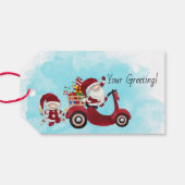 Maak je eigen Kerstman Kerstscooter Gnome Cadeaulabel (Achterkant Horizontaal)
