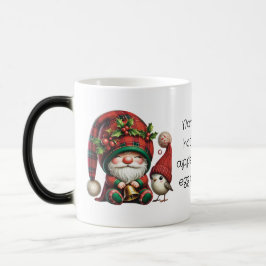 Maak je eigen Kerstmis geruite Gnome en Vogel Magische Mok
