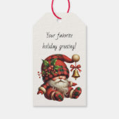 Maak je eigen Kerstmis geruite Gnome Kerstman Cadeaulabel (Achterkant)