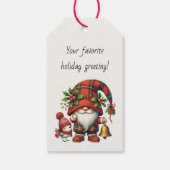 Maak Je Eigen Kerstmis Geruite Kabouter Cadeaulabel (Achterkant)