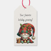 Maak je eigen kerstplaid kabouterklokken met hulst cadeaulabel (Achterkant)