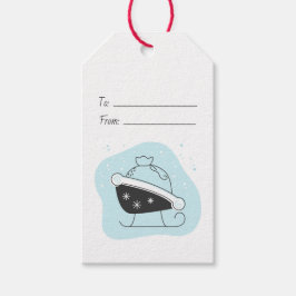 Maak je eigen kerstzak van de slee van de Kerstman Cadeaulabel