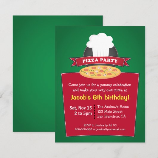 Maak je eigen kinderen van Birthday party Kaart (Voorkant / Achterkant)