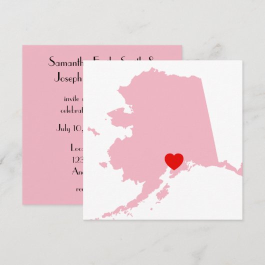 Maak je eigen kleur Alaska bruiloft Kaart (Voorkant / Achterkant)