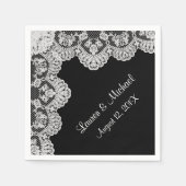 Maak je eigen kleur faux witte kant bruiloft servetten (Voorkant)