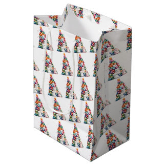 Maak je eigen kleurrijke Kerstboom & Katten Medium Cadeauzakje