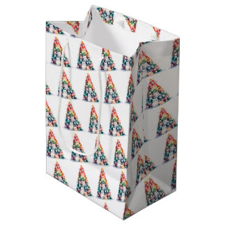Maak je eigen kleurrijke Kerstboom & Kittens Medium Cadeauzakje
