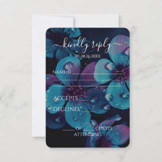 Maak Je Eigen Kleurrijke Krachtige Bloemen Bruilof RSVP Kaartje