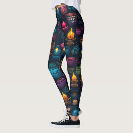 Maak Je Eigen Kleurrijke Kruiden & Kaarsen Zwart Leggings