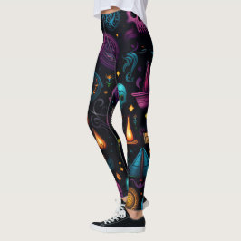 Maak Je Eigen Kleurrijke Symbolen & Schedels Zwart Leggings