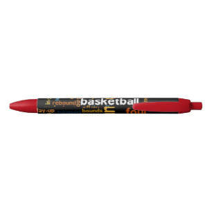 Maak je eigen kleurrijke tekst basketbal leuk zwarte inkt pen