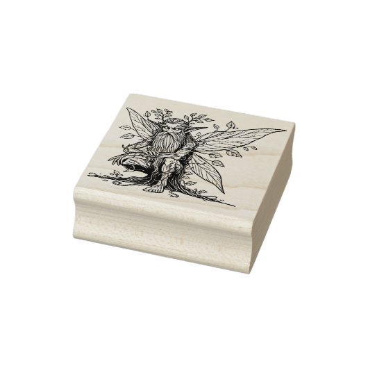 Maak je eigen knielende boomfee rubberstempel (Stempel)