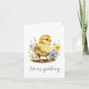 Maak Je Eigen Knuffel Kuiken & Wilde Bloemen Kaart