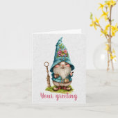 Maak Je Eigen Knuffel Lente Dwerg Kaart (Gele Bloem)
