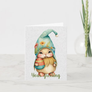 Maak je eigen knuffel lente kabouter & ei kaart