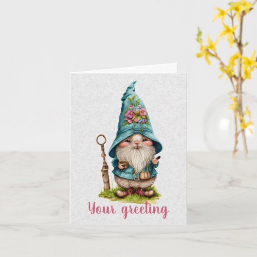 Maak Je Eigen Knuffel Lente Kabouter Kaart (Gele Bloem)