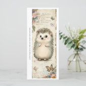 Maak Je Eigen Knuffelige Egel Bookmark Card (Staand voorkant)
