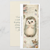 Maak Je Eigen Knuffelige Egel Bookmark Card (Voorkant / Achterkant)