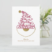 Maak je eigen knuffelige glitter Kerstman Kerstkaa Feestdagenkaart (Staand voorkant)