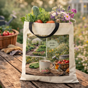 Maak je eigen koffie voor het tuinieren foto tote bag
