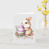 Maak Je Eigen Konijn & Ei met Wilde Bloemen Kaart (Gele Bloem)