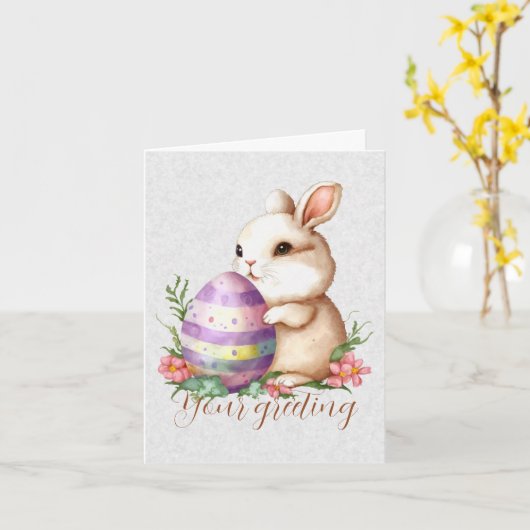 Maak je eigen konijn en ei met wilde bloemen kaart (Gele Bloem)